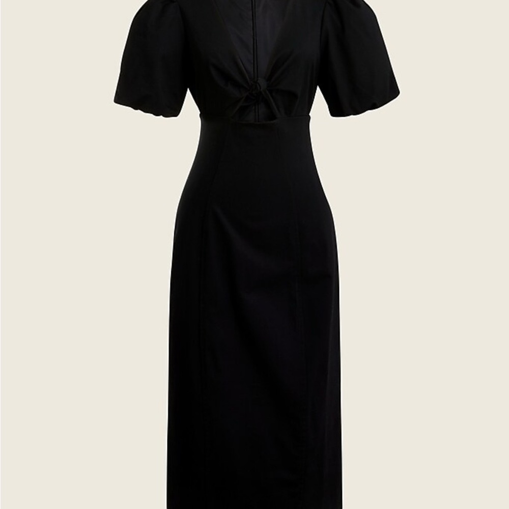 J. Crew Collection Key Hole Puff Sleeve Dress NWT - Picture 2 of 4